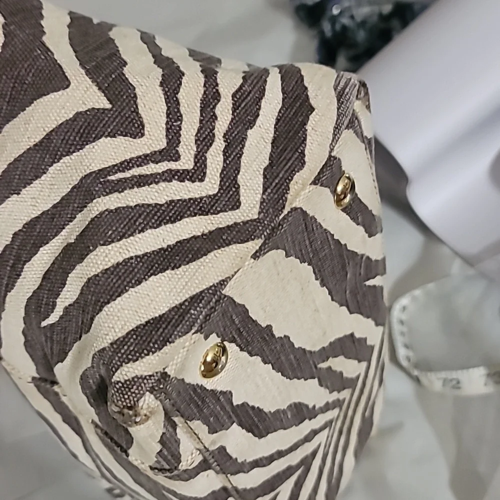 Michael Kors Zebra Pattern Shoulder Bag - Brown and Cream - Picture 8 of 14